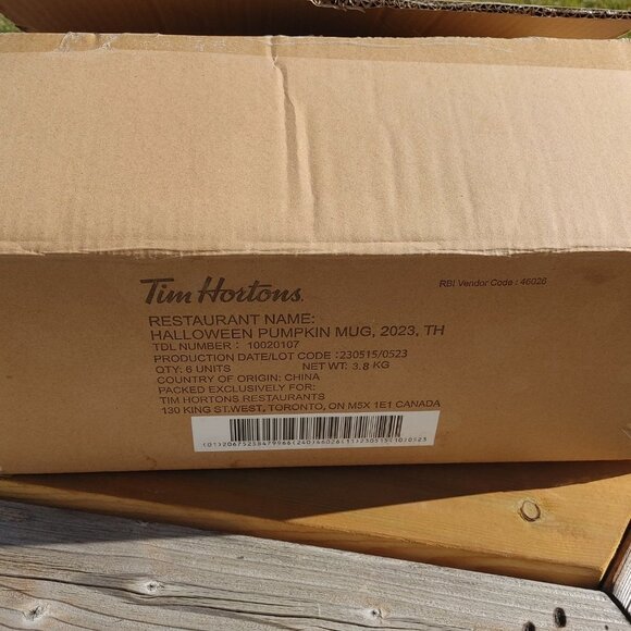 Tim Hortons Pumpkin Mug Shipping Box EMPTY No Mug - Picture 4 of 4